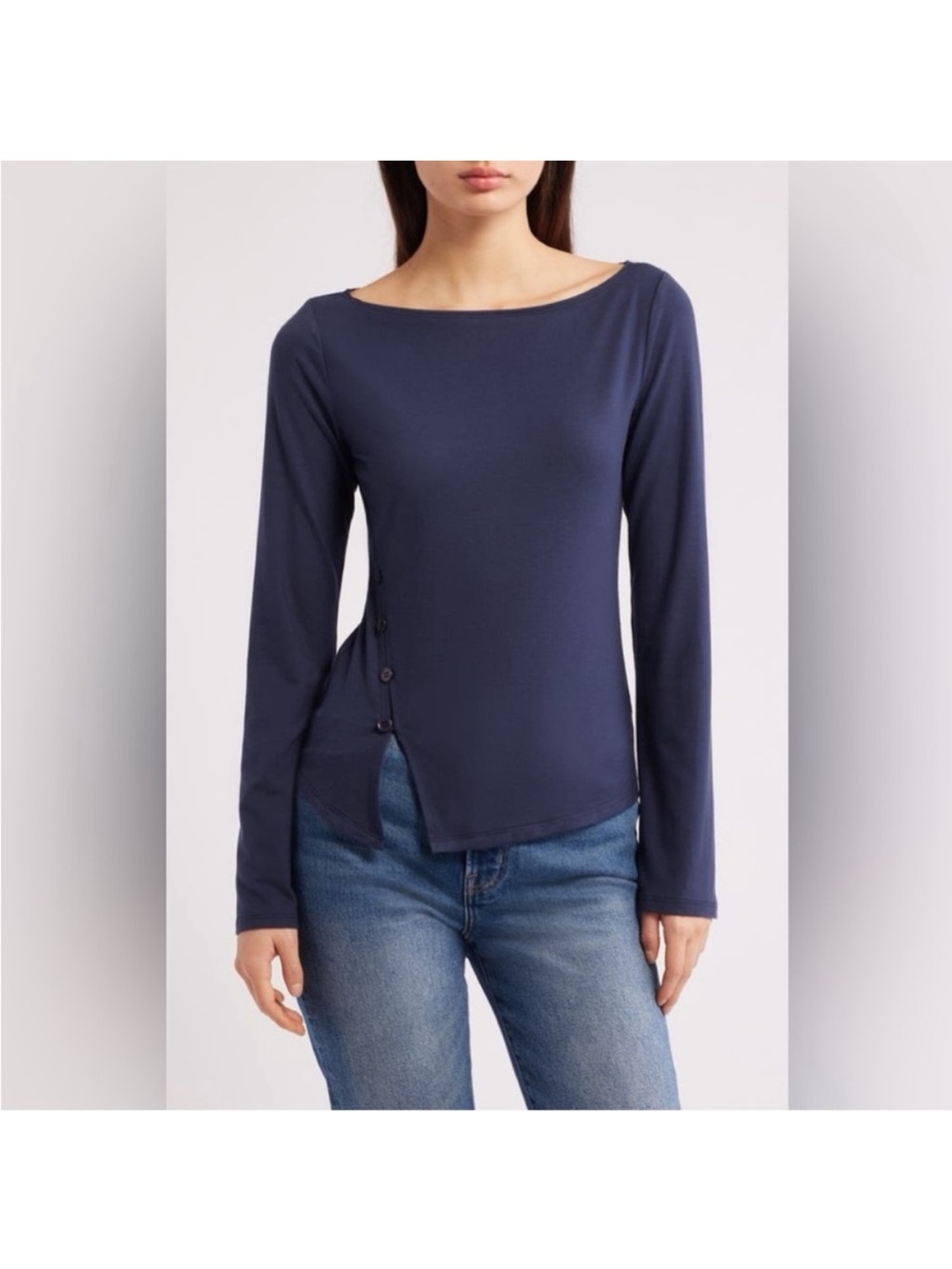 Reformation Nicola Knit Top in Navy